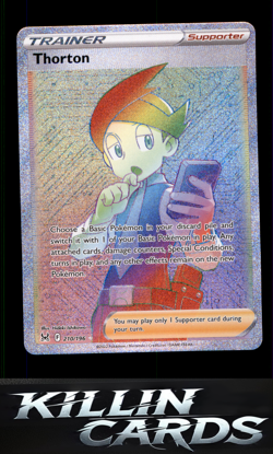 Thorton (Secret) 210/196 Pokemon Secret Rare SWSH11: Lost Origin Card NM - Image 1