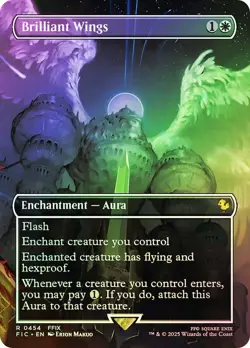 MTG Brilliant Wings (Borderless Foil) Commander: Final Fantasy 454 FF9 NM - Image 1