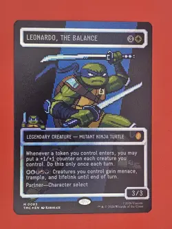 Leonardo The Balance (0083) (Borderless) (Pixel Surge Foil) TMNT Magic MTG - Image 1