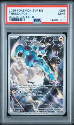 2025 POKEMON BLACK BOLT ELITE TRAINER BOX PROMO #209 THUNDURUS PSA 9 - Image 1