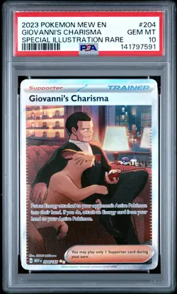 2023 POKEMON MEW EN-151 SPECIAL ILLUSTRATION RARE GIOVANNI'S CHARISMA PSA 10 - Image 1