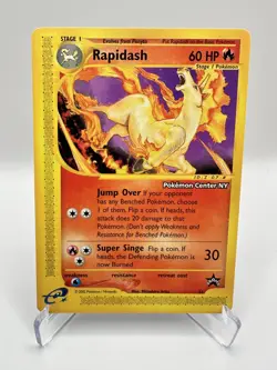 Rapidash # 51 Black Star PROMO "Pokemon Center NY" Stamped Card NEAR MINT - Image 1