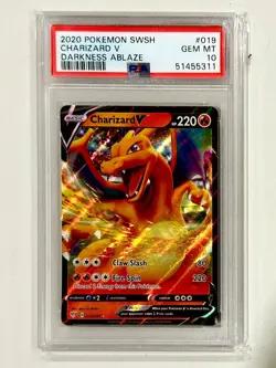 Pokemon Charizard V 019/189 Swsh03 Darkness Ablaze Ultra Rare Holo PSA 10 2020 - Image 1