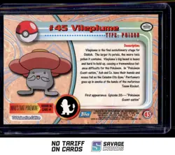 1999 Pokemon Topps TV Animation S3 Foil Vileplume #45 - Image 2