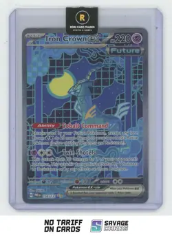 2025 Pokemon Prismatic Evolutions Full Art Iron Crown ex #158/131 - Image 1