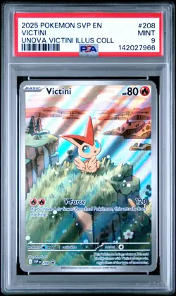 142027966 Victini 2025 Pokemon SV Unova Illustration Promo #208 PSA 9 - Image 1