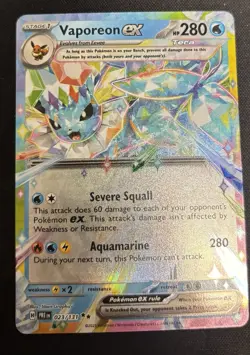 Pokemon TCG Vaporeon EX Prismatic Evolutions 023/131 Double Rare NM Condition - Image 1