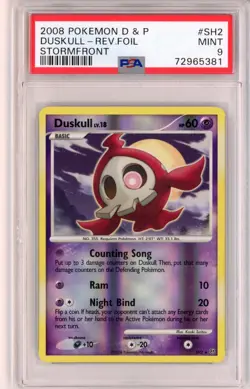 PSA MINT 9 Pokemon TCG Duskull (Shiny) SH2 Stormfront Reverse Holo Rare 2008 - Image 1
