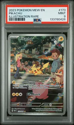2023 POKEMON MEW EN-151 ILLUSTRATION RARE #173 PIKACHU PSA 9 - Image 1