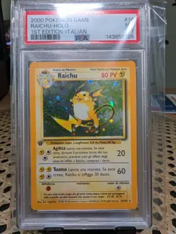 2000 Pokemon Game Italian 1st Edition Raichu Holo Insert #14 PSA 7 - Image 1