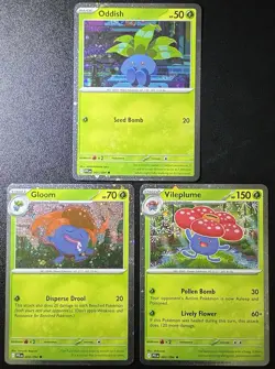 Pokemon Phantasmal Flames Oddish 001/094 Gloom 002/094 Vileplume 003/094 Cosmo - Image 1