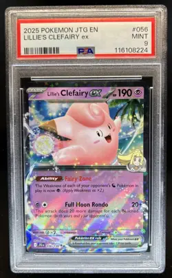 2025 Pokemon Journey Together Lillie's Clefairy ex #056/159 PSA 9 - Image 1