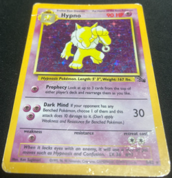 1999 Vintage Wizards Pokemon Fossil Set Hypno 8/62 Holo Rare Used - Image 4