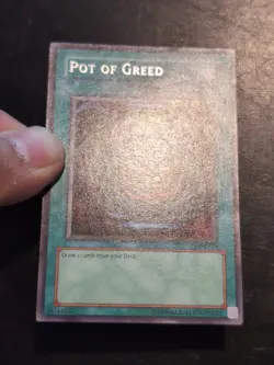 Yu-Gi-Oh! RARE CARD POT OF GREED LOB-119 1996 VINTAGE PRINT LP - Image 2