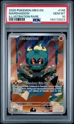 2025 POKEMON MEG EN-MEGA EVOLUTION ILLUSTRATION RARE #146 MARSHADOW PSA 10 - Image 1