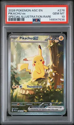 2026 POKEMON ASCENDED HEROES SPECIAL ILLUSTRATION RARE #276 PIKACHU EX PSA 10 - Image 1