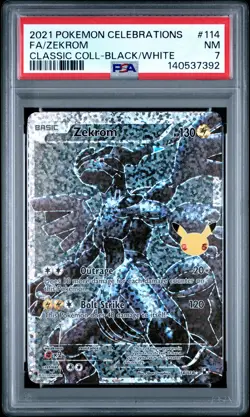 2021 POKEMON CELEBRATIONS CLASSIC COLLECTION #114 FULL ART/ZEKROM PSA 7 - Image 1