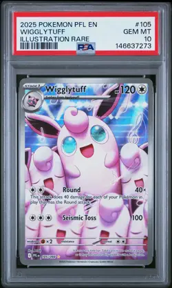 2025 POKEMON PFL EN-PHANTASMAL FLAMES ILLUSTRATION RARE #105 WIGGLYTUFF PSA 10 - Image 1