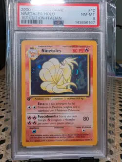 2000 Pokemon Game Italian 1st Edition Ninetales Holo Insert #12 PSA 8 - Image 1