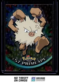 1999 Pokemon Topps TV Animation S3 Foil Primeape #57 - Image 1