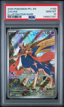 2025 POKEMON PFL EN-PHANTASMAL FLAMES ILLUSTRATION RARE #100 ZACIAN PSA 10 - Image 1