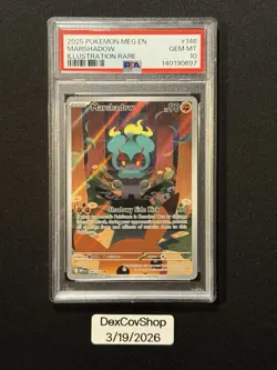 Pokemon TCG Marshadow Illustration Rare Mega Evolution 146/132 PSA 10 - Image 1