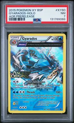 2015 POKEMON XY BLACK STAR PROMOS ANCIENT ORIGINS PRERELEASE GYARADOS-HOLO PSA 7 - Image 1
