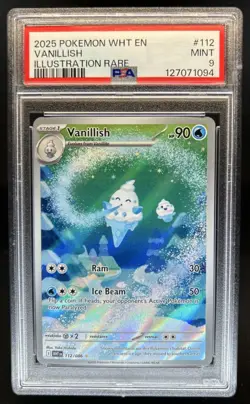 2025 Pokemon White Flare Vanillish Illustration Rare #112/086 PSA 9 - Image 1