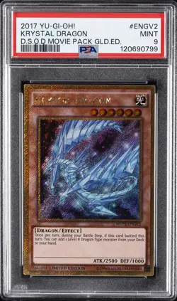 2017 YU-GI-OH! THE DARK SIDE OF DIMENSIONS GOLD EDITION KRYSTAL DRAGON PSA 9 - Image 1