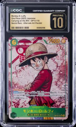 2025 ONE PIECE JPN CARRYING ON HIS WILL SR AA MONKEY D. LUFFY CGC 10 PRISTINE - Image 1