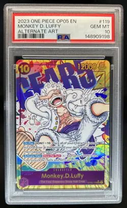 2023 One Piece Monkey.D.Luffy Secret Rare Alt Art Alternative #OP05-119 PSA 10 - Image 1