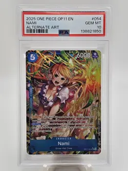 2025 One Piece OP11 Nami Alternate Art PSA 10 - Image 1