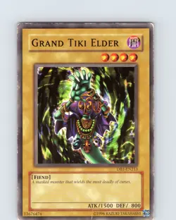 Yu-Gi-Oh TCG Grand Tiki Elder DB1-EN213 Unlimited Regular Common Card Played MP - Image 1