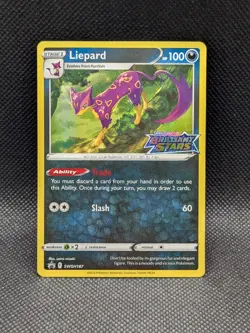 LIEPARD SWSH187 Brilliant Stars Prerelease Promo Holo Rare Pokemon Card NM - Image 1
