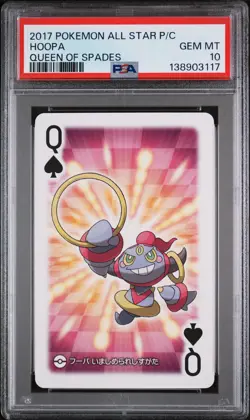 2017 POKEMON AS PLAYING CARDS QUEEN OF SPADES HOOPA PSA 10 - Image 1
