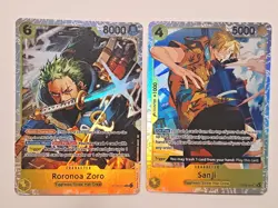 Sanji ST29-004 SR & Roronoa Zoro ST29-014 SR Foils One Piece Cards NM English - Image 1