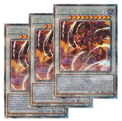 Yugioh - Tyrant Red Dragon Archfiend x 3 - 1st Edition QCR NM - Free Holo Card - Image 1