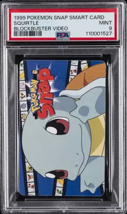 1999 GEMPLUS NINTENDO POKEMON SNAP SMART CARDS BLOCKBUSTER VIDEO SQUIRTLE PSA 9 - Image 1