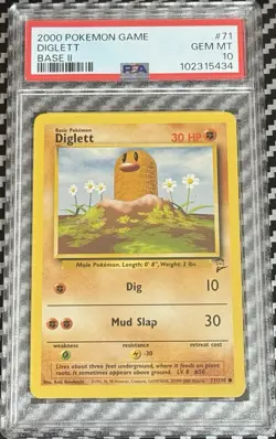 2000 Pokemon Base 2 # 71 Diglett PSA 10 Card GEM MINT! Trusted Seller! Free Ship - Image 1