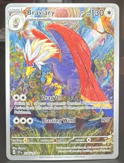 Pokemon TCG Braviary 214/191 Sv08: Surging Sparks Illustration Rare Holo Card - Image 1