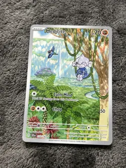 Pokemon Card - Meditite Stellar Crown 153/142 Holo Illustration Rare - Image 1