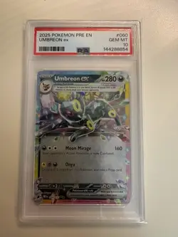 💎 PSA 10 GEM MINT UMBREON EX PRE EN Prismatic Evolutions Pokemon Card 060/131 - Image 1