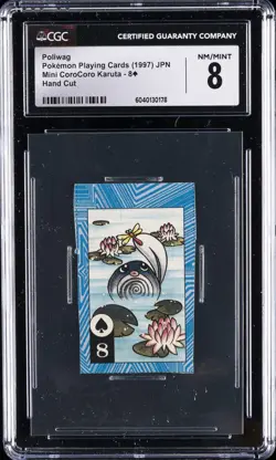 1997 POKEMON PLAYING CARDS POLIWAG CGC 8 - Image 1