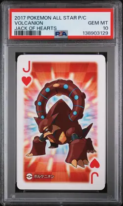 2017 POKEMON AS PLAYING CARDS JACK OF HEARTS VOLCANION PSA 10 - Image 1