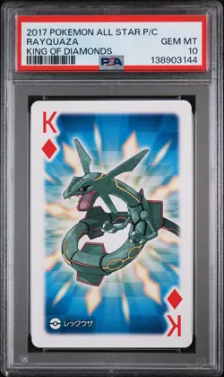 2017 POKEMON AS PLAYING CARDS KING OF DIAMONDS RAYQUAZA PSA 10 - Image 1