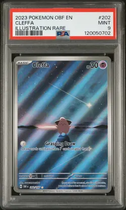 2023 Pokemon Obf EN-Obsidian Flames Cleffa Illustration Rare PSA 9 #202 - Image 1