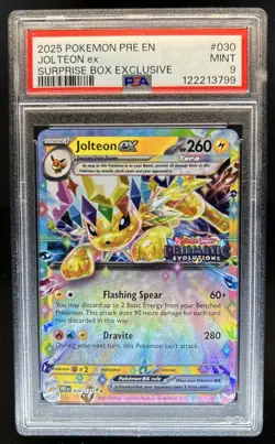2025 Pokemon Prismatic Evolutions Jolteon ex Promos #030/131 PSA 9 - Image 1