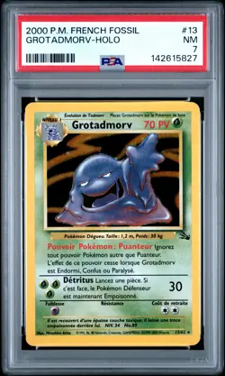 2000 POKEMON FRENCH FOSSIL #13 GROTADMORV-HOLO PSA 7 - Image 1