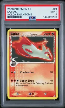 2006 POKEMON EX HOLON PHANTOMS #21 LATIAS PSA 9 - Image 1