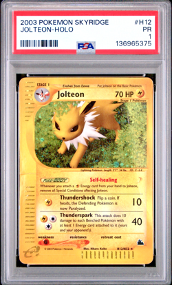 PSA 1 PR 2003 Skyridge Jolteon Holo Foil H12/H32 WOTC E-Reader Series Pokemon - Image 1
